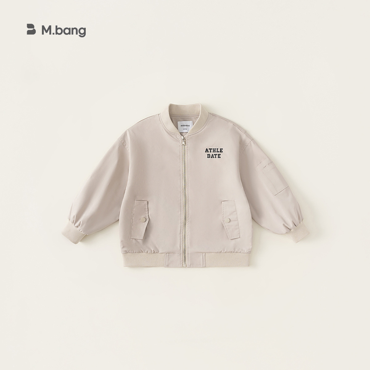 Yubao ropa infantil nueva ropa de otoño para niños 2025 nueva letra de moda impresa manga larga chaqueta de otoño de color sólido para niños