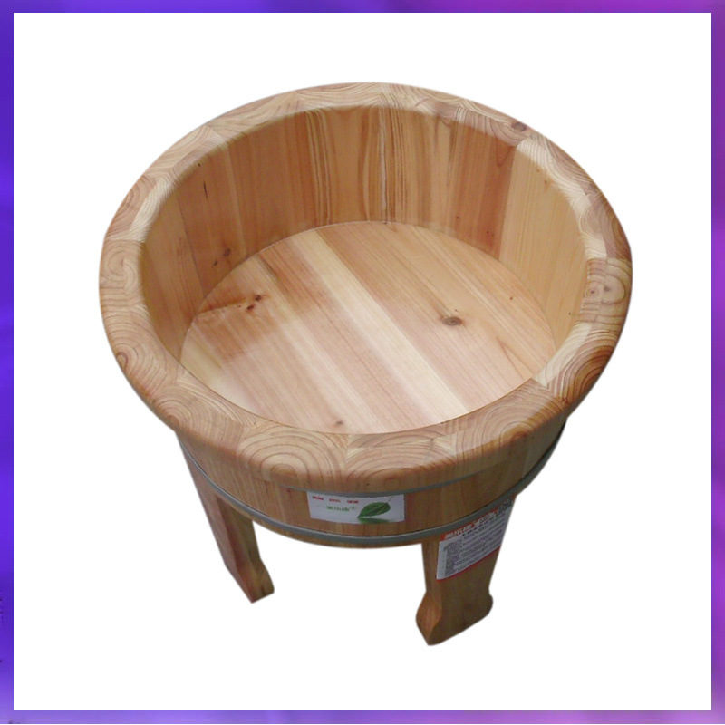 WG6Q High Foot Basin Four-legged Household Elderly Non-squat Hit Bath Wooden Basin Foot Bath Wooden Barrel Foot Bath Solid Wood Women
