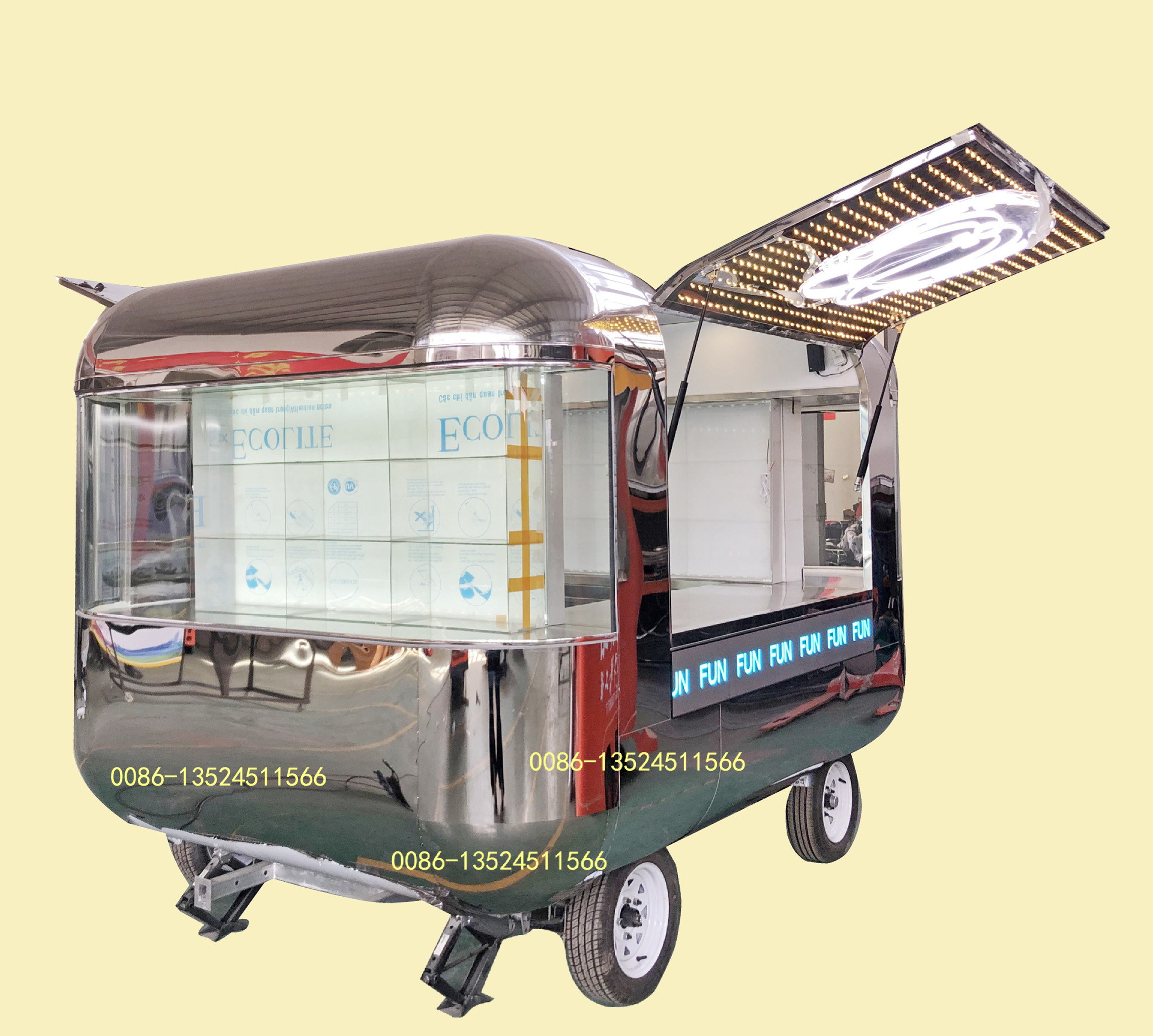 上海亿宝出口澳洲小吃车镜面车景点车餐饮车咖啡车food trailer
