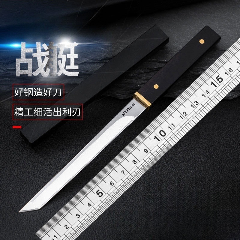 Directo al por mayor pequeño acorazado M390 espejo ABS manejar al aire libre camping picnic fruta cuchillo hogar