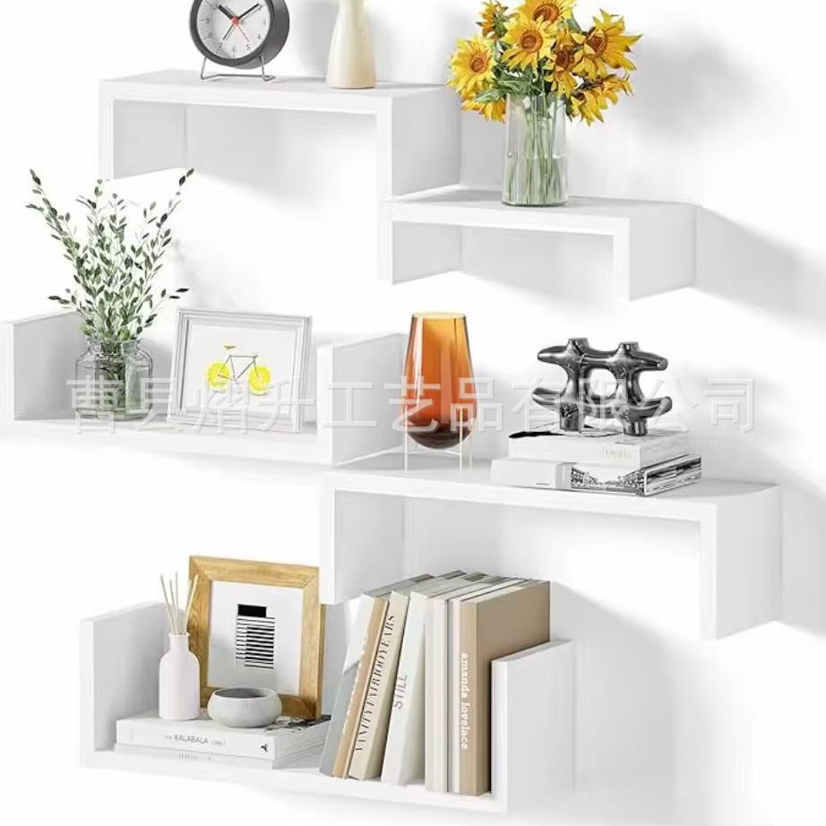 Creative Simple Solid Wood Wall Storage Rack Wall Decoration Wooden Floating Shelf Rack Wooden Wall-Mounted Storage Rack