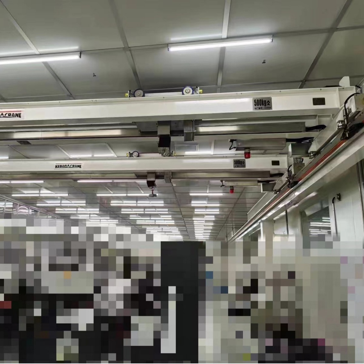 无尘室起重机 双梁 电动 白色 载重500kg 无线遥控器/手操