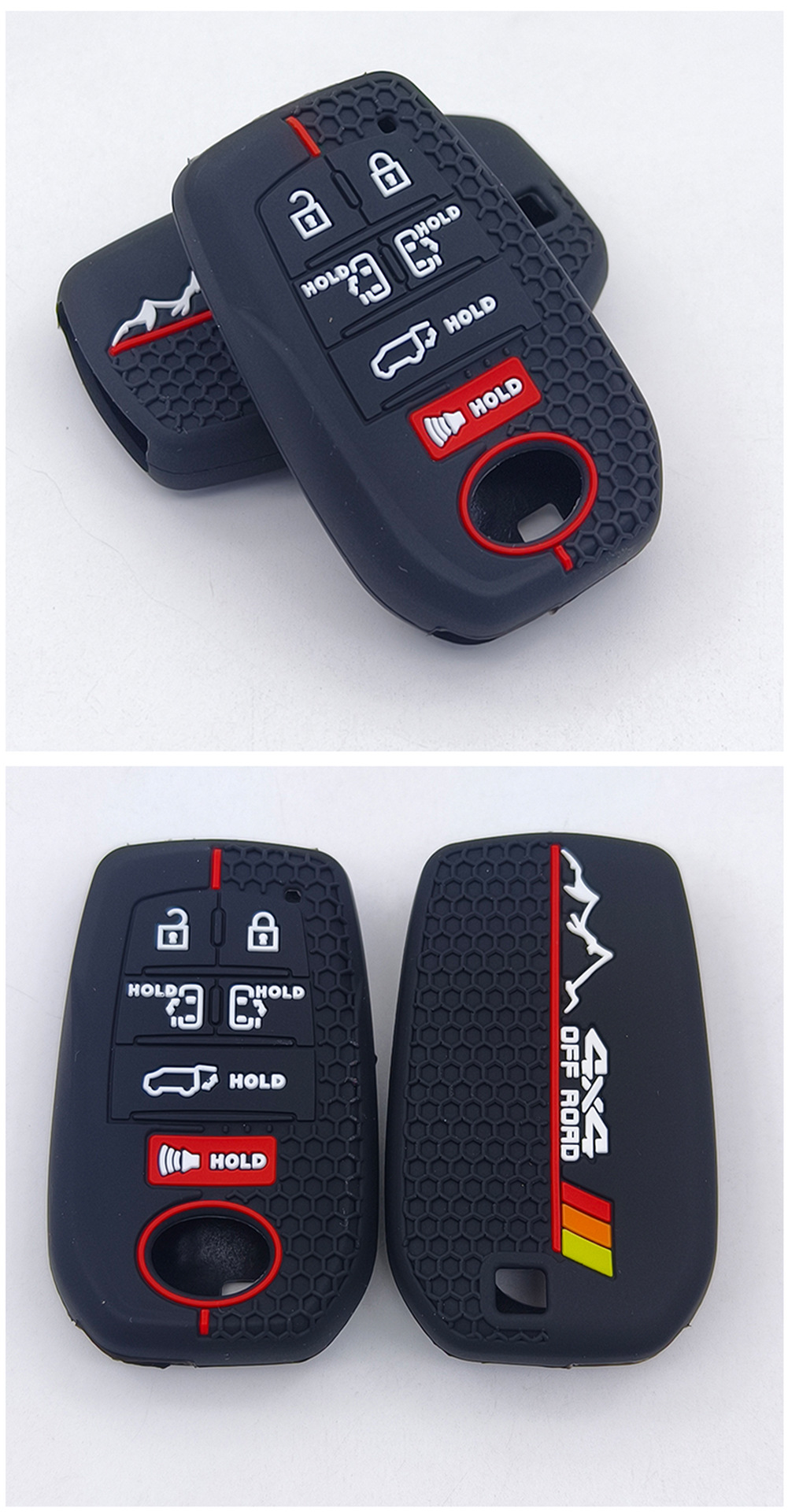 Honeycomb Pattern Suitable for Toyota Land Cruiser, Sequoia, Sienna, Tacoma 46-Key Silicone Key Protective Cover