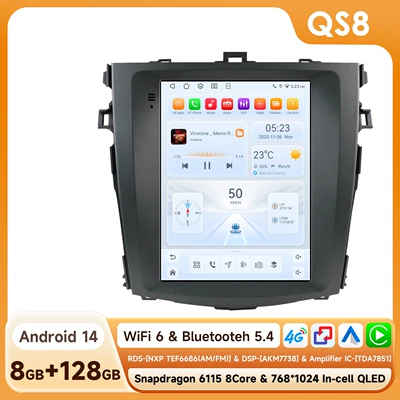 DVD Navigation – 06-13 Toyota Corolla Toyota - 8128g-wifi4g-version-6115-carplay-eight-core-97inch-suitable-for-06-13-toyota-corolla