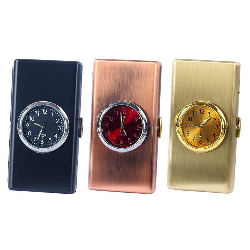 2025新款电子表烟盒粗细烟用男士便携烟夹防压防潮时尚潮玩烟具