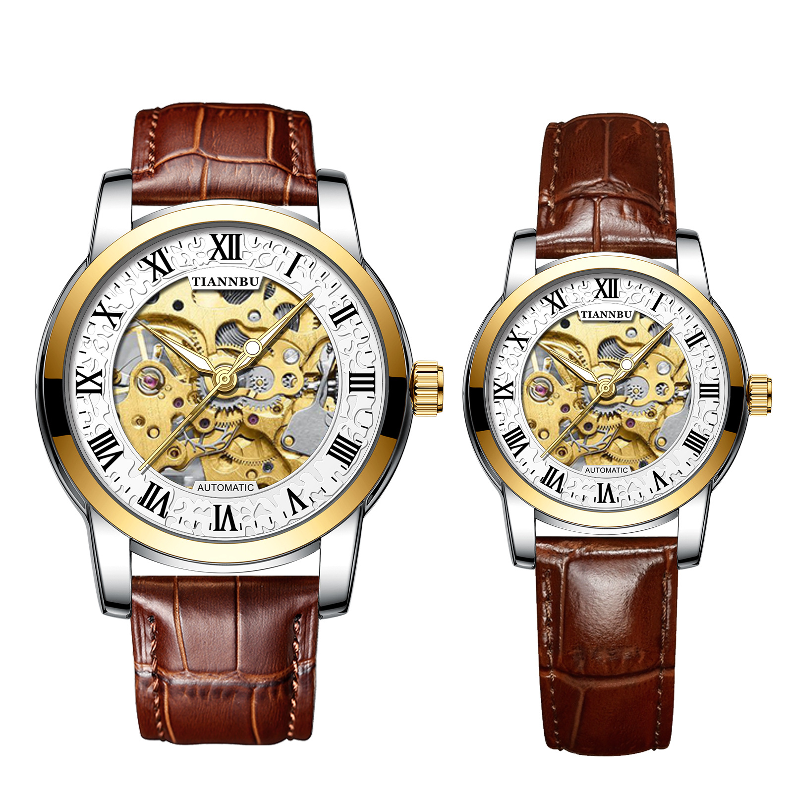 Couple Watches, a Pair of Fully Automatic Mechanical Watches, Men's Watches, Hollow Fashion Trend Luminous Men's Watches, Cross-Border E-Commerce Models