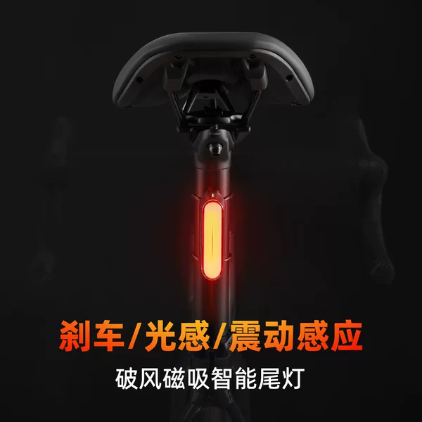 Rock Brothers Bicycle Tail Light Magnetic Smart Brake Light Cycling Equipment Mountain Bike Road Bike Night Riding Tail Light