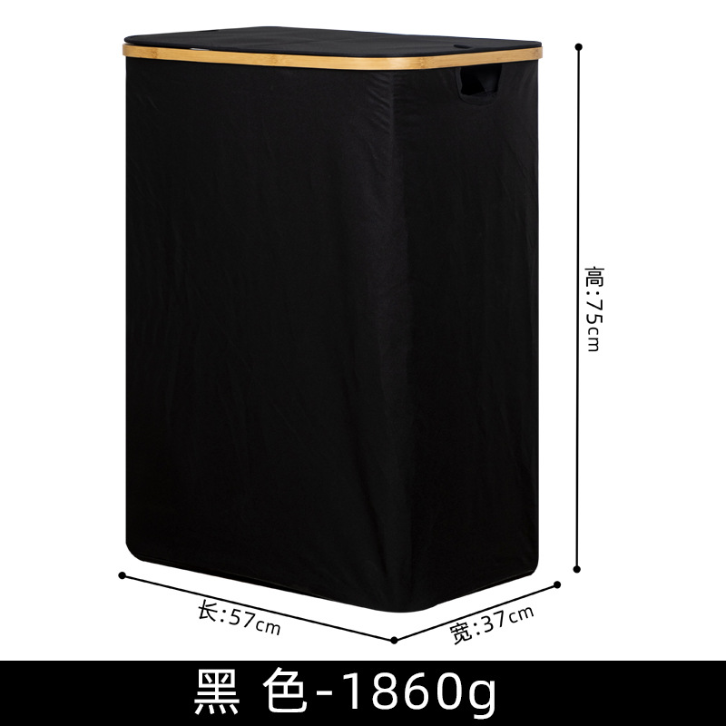 Doble cubo anillo de bambú cesta de la ropa sucia cesta de almacenamiento de ropa hogar Baño plegable cesta de la ropa cubo de la ropa