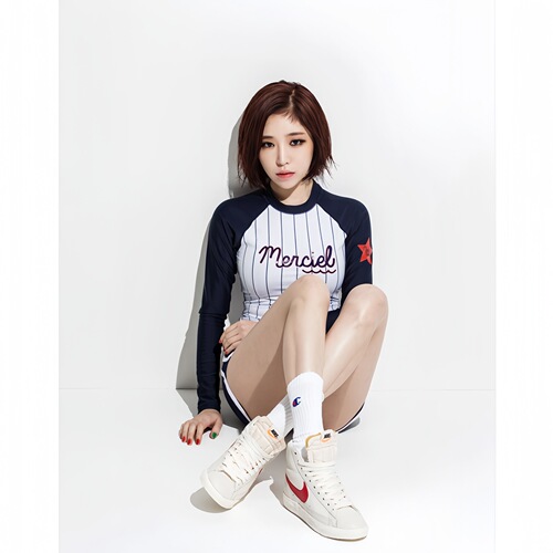 Korean women's sporty outdoor slim-fit snorkeling top diving suit jellyfish suit long-sleeve hot spring vacation swimsuit