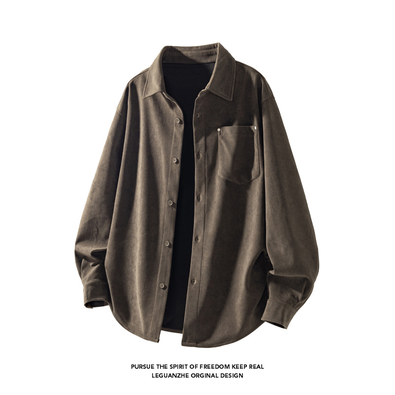 American Retro Men's Shirt 2025 New Autumn Trendy Brand Casual Oversized Loose Top Jacket_voghion.com