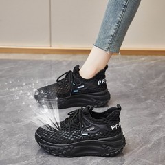镂空小白鞋女2025年夏季新款网面软底飞织时尚女鞋轻便休闲运动鞋