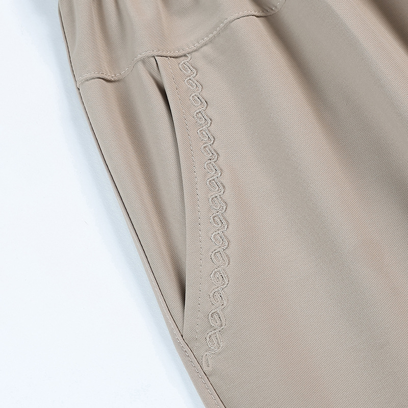 Summer Casual Versatile Thin Cropped Pants for Middle-Aged Moms, Loose Large Size Ice Silk Straight-Leg Pants for Middle-Aged and Elderly Women
