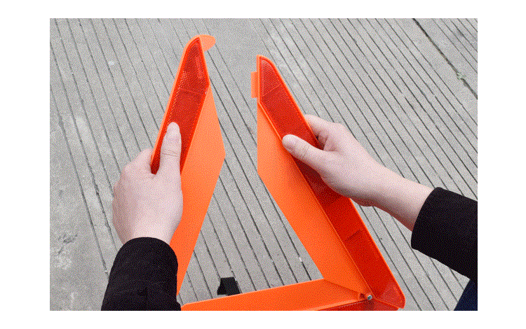 Car triangular reflective warning sign, vehicle annual inspection triangle sign, foldable parking hazard and fault indicator