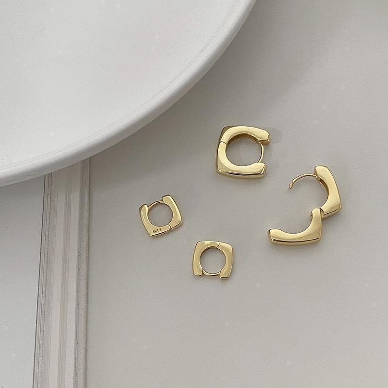 Geometric square brand small design fashionable retro earrings