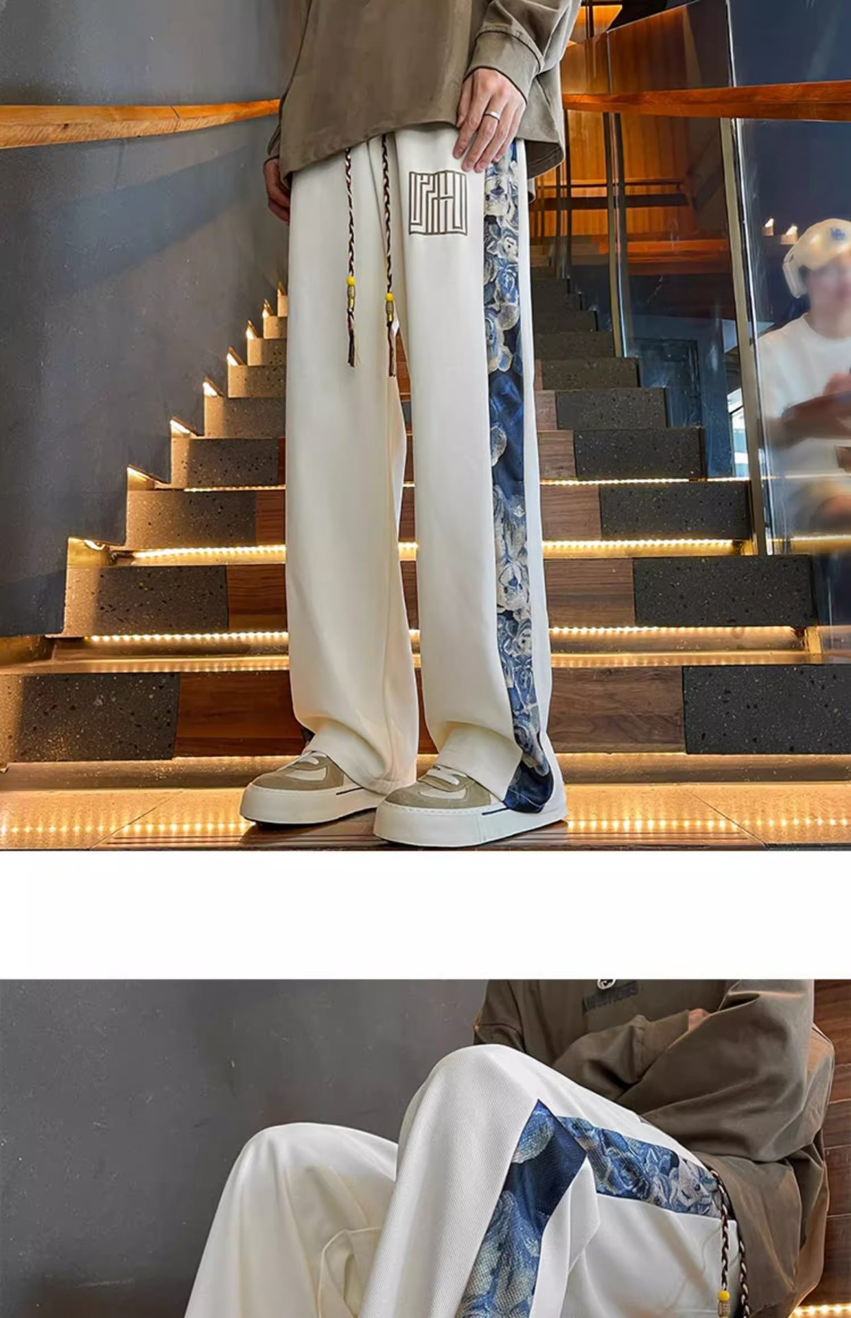 New Chinese style spring and autumn, new loose size men's wide straight leg sanitary pants, casual long pants for men_voghion.com