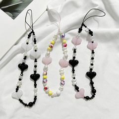 歐美森系高級感韓國朴彩英同款手機鏈亞克力愛心防丟手機繩