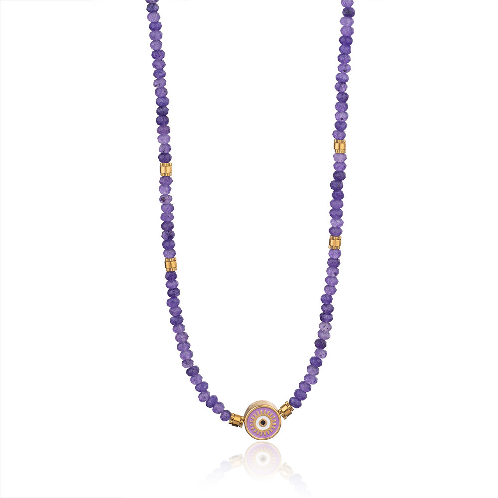20g Weight Titanium Steel Pendant Material Necklace Classification Natural Stone Chain Material Beaded Chain Chain Type 1 Piece Quantity Holiday, Daily Occasion 304 Stainless Steel, natural stone Material Round Pattern All Seasons Season Women's Gender Vacation, Classic Style Style Vacation Classic Style Round 304 Stainless Steel Natural Stone Beaded Chain Necklace In Bulk 6