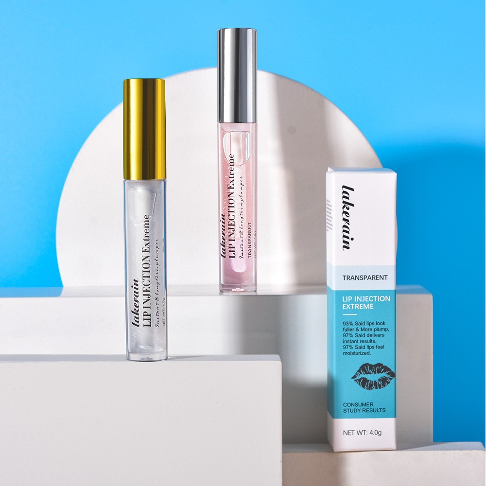 lakerain唇液保湿透明唇蜜水滋润透亮嘟嘟大嘴巴唇油镜面唇釉跨境