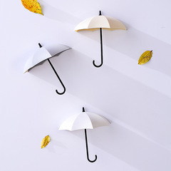 Creative Rain Umbrella Small Adhesive Hook 3-Pack Nail-Free Invisible Back Door Key Holder Kitchen Bathroom Powerful Decorative Hooks