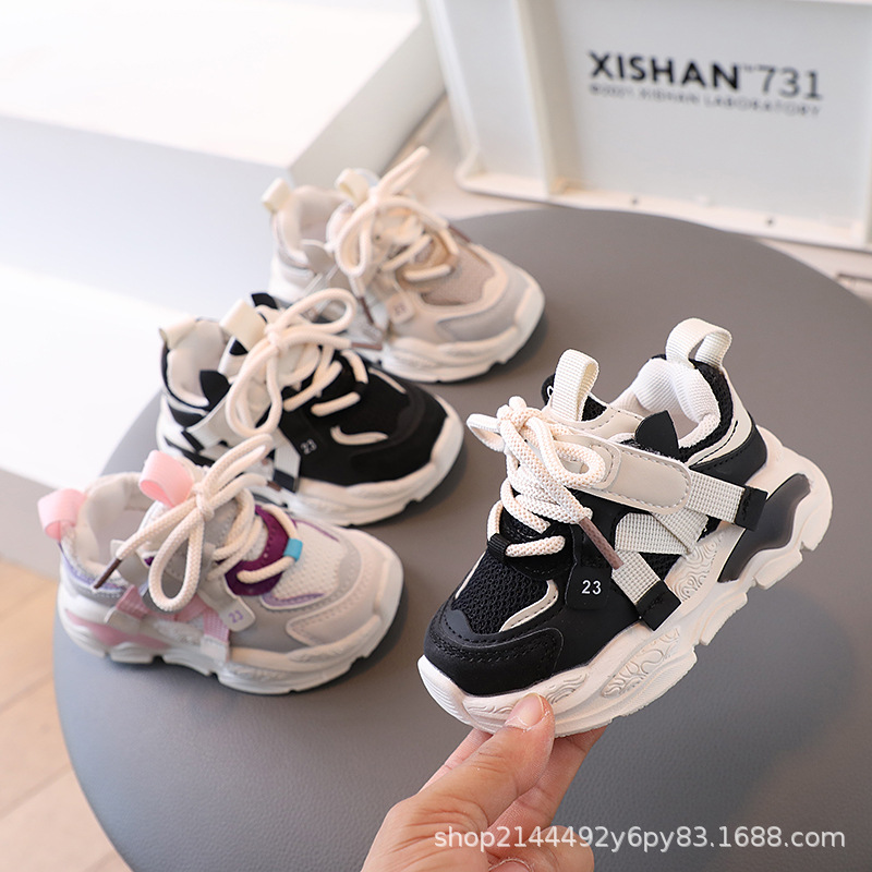 Children's Sports Shoes 2025 Autumn New Boys Breathable Mesh Running Shoes Casual Shoes Baby Girls Soft Sole Toddler Shoes