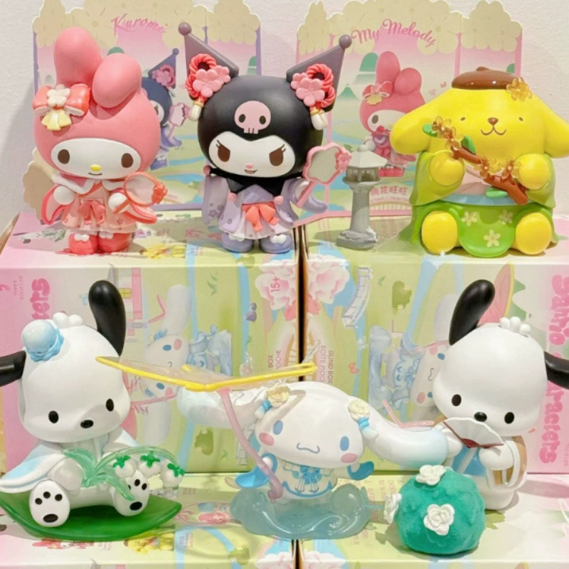 Десктопные слепые фигурки Sanrio New Rhyme Flower Appreciation Series, коллекция 2–6 шт.