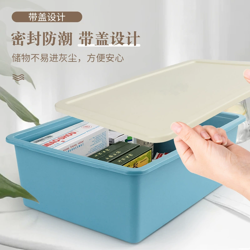 Настольный простой ящик для хранения игрушек с крышкой, прямоугольный ящик для хранения косметики, настольный органайзер для хранения закусок