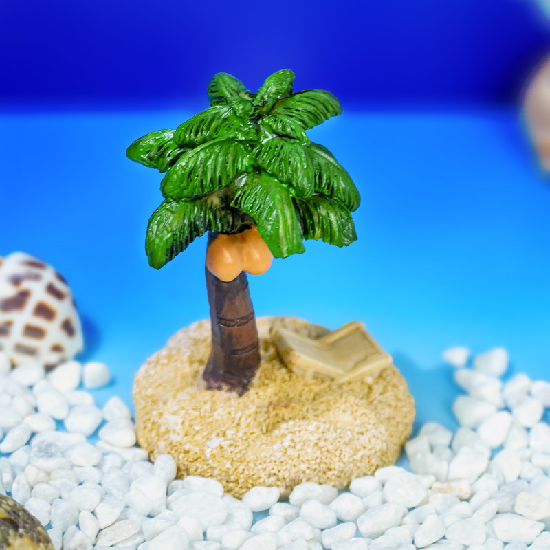 Fabricantes al por mayor playa de viento mediterráneo cocotero micro paisaje maceta de carne acuario pecera decoración de paisajismo