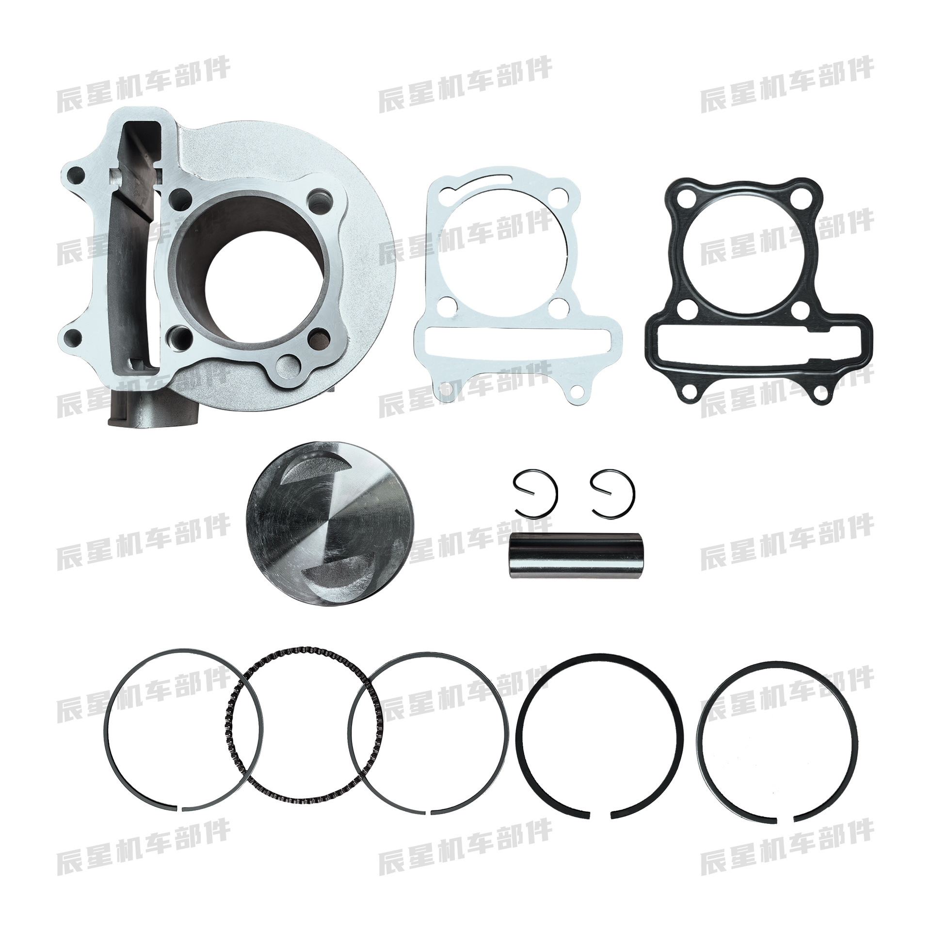 Scooter Engine Parts Gy6-150Cc Cylinder Piston Assembly Cylinder Liner Assembly 57.4mm