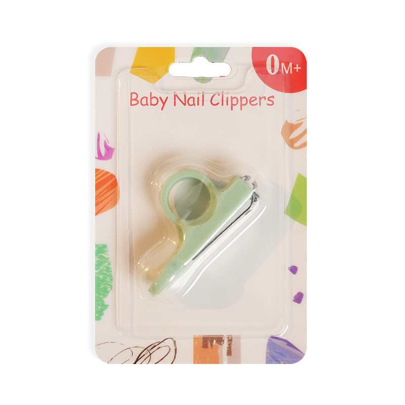 Inglés tarjeta conjunto pulgar cubierta anti-caída bebé cortaúñas bebé seguridad cortaúñas anti-carne semicírculo pulsera tijeras