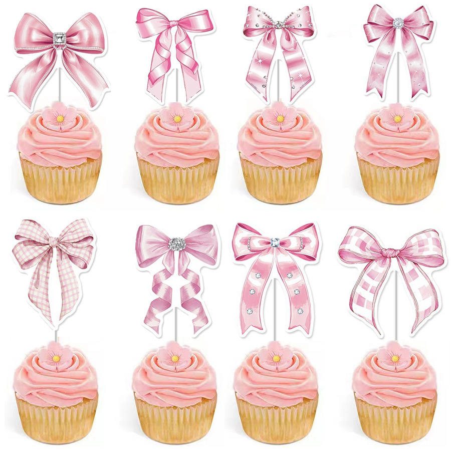 Insertar pajarita Insertar tarta Plugin Postre Decoración para hornear Bote de lazo Tela Fiesta Postre Insertar