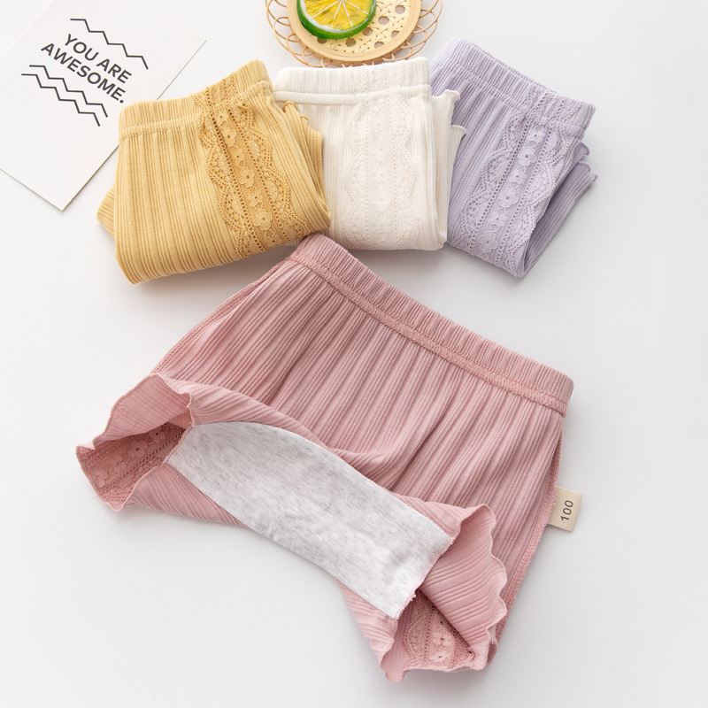 2021儿童安全裤 蕾丝花边女童三分裤 加档女童短裤 99%棉女童内裤