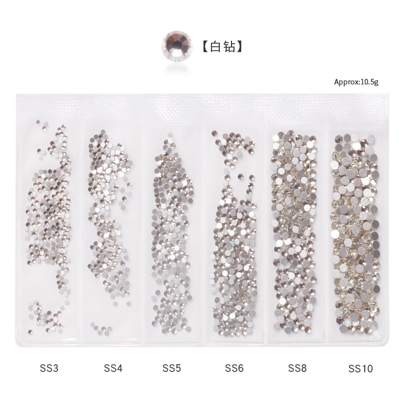 Accesorios de joyería de uñas transfronterizas cristal taladro de uñas taladro de fondo plano DIY taladro de uñas taladro de joyería al por mayor