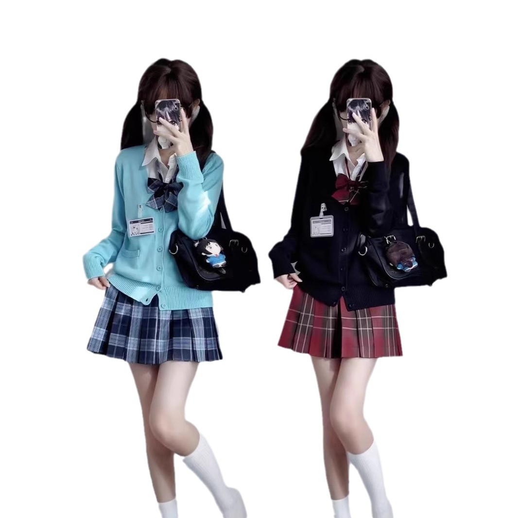 JK 유료 스커트 학교 스타일 높은 허리 스커트 올 매치