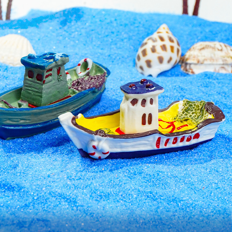 Mini Barco Decorativo para Acuario de Resina para Pecera image 4