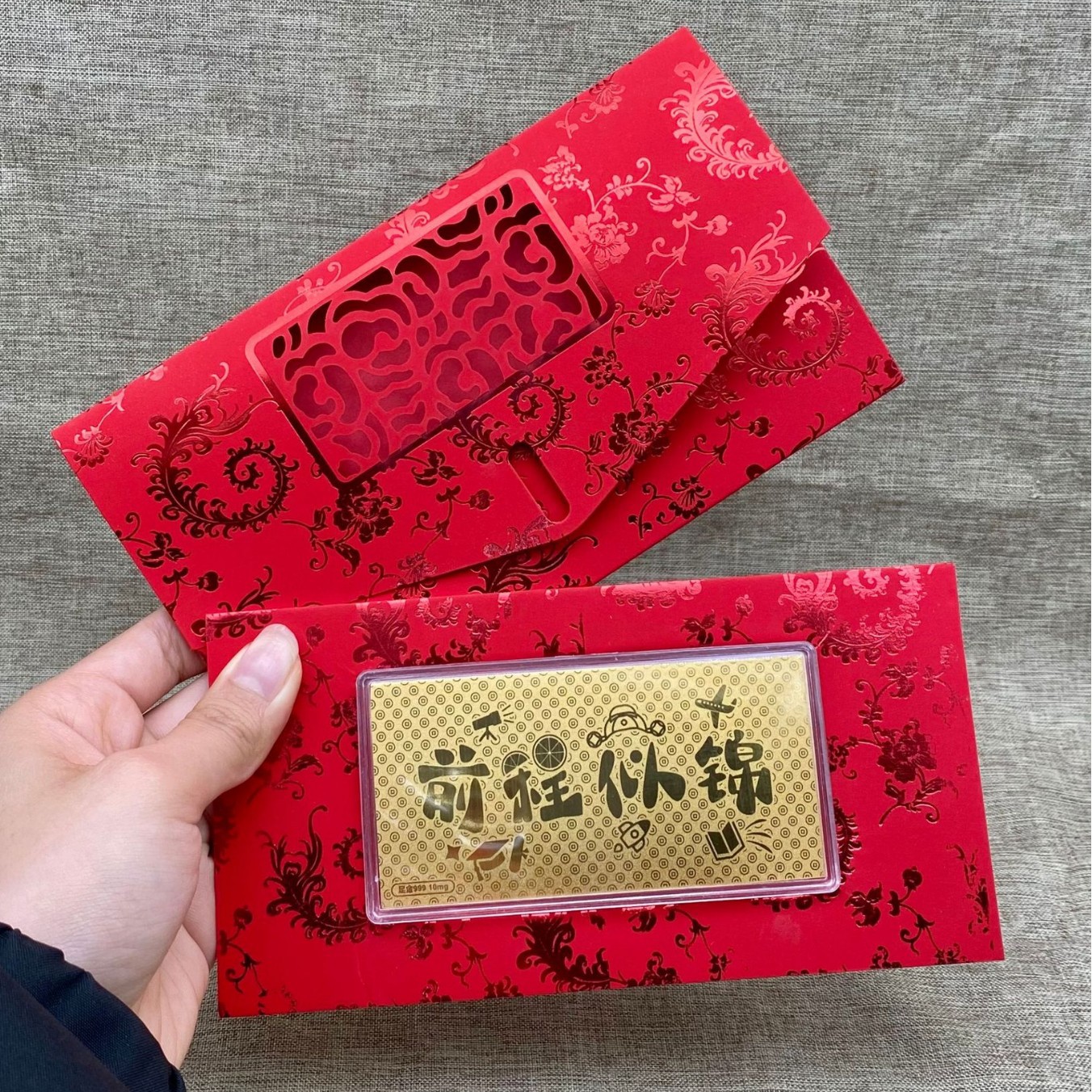 新款足金999前程似锦金钞中高考送礼金榜题名金箔小礼物批发引流
