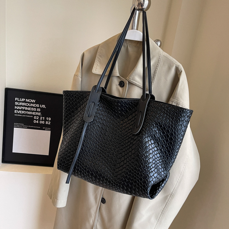 Vintage canvas schoudertas grote capaciteit geweven dames tas_voghion.com