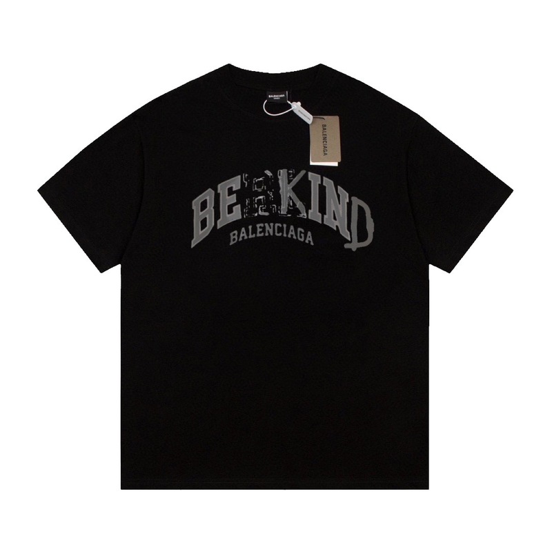 パリハイバージョンBファミリーTシャツ25s春夏新作ヘビーコットンラウンドネック半袖Tカジュアル万能男女同型|undefined