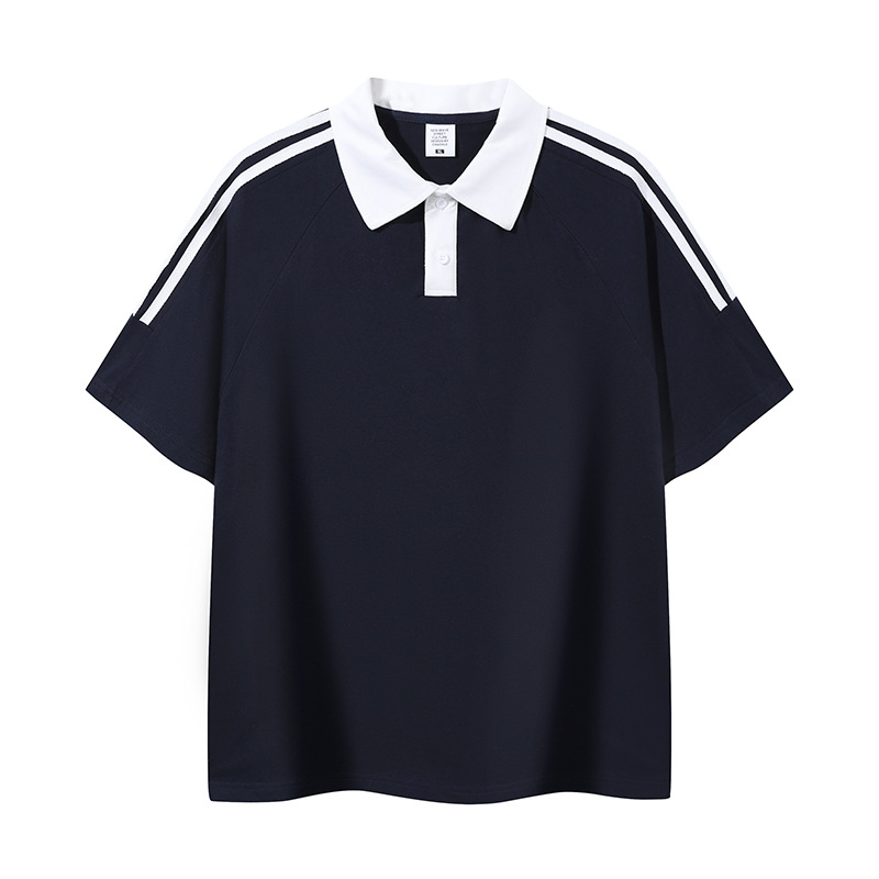 Marca de moda raglán a juego de color puro solapa de algodón de manga corta ropa de clase para grupos ropa de trabajo empresarial ropa de trabajo polo ropa de trabajo personalización