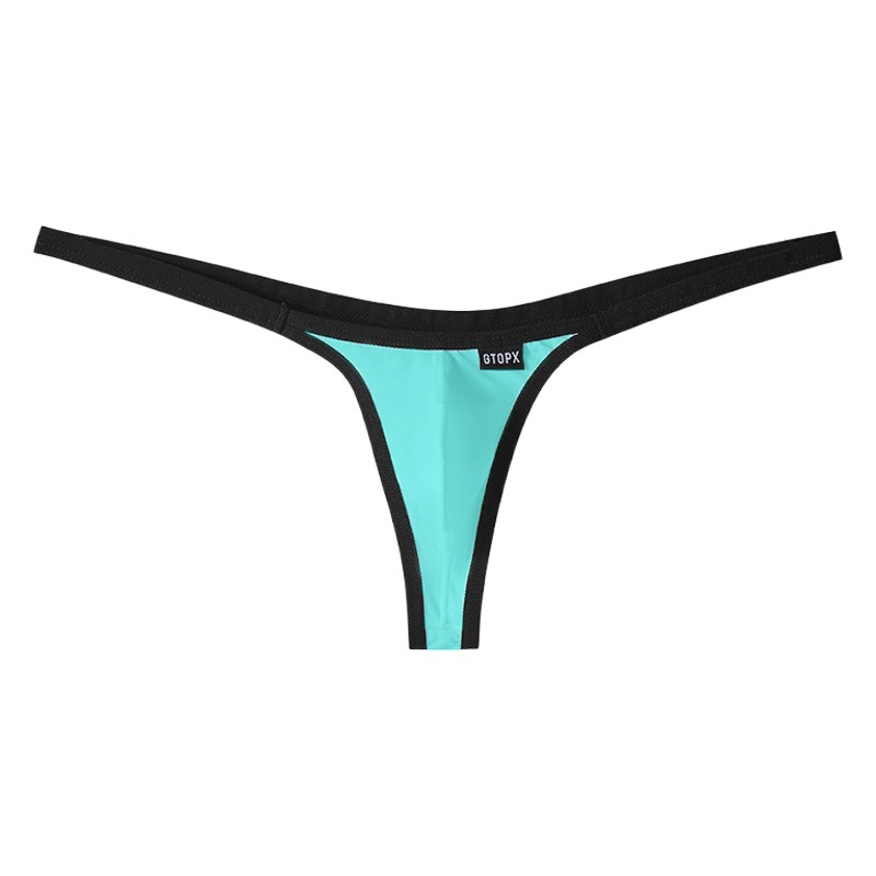 Gtopxman Low-Waist Men's Ice Silk U-Convex Sexy Underwear Amazon European and American Single Thong