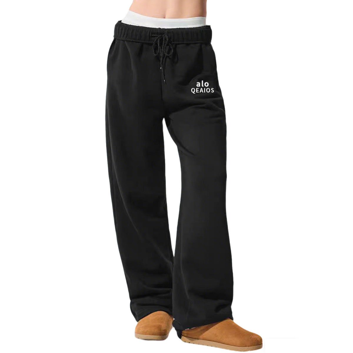 alo nuevo pantalones casuales sueltos de piernas anchas primavera y otoño de dopamina pantalones de color sólido pantalones casuales