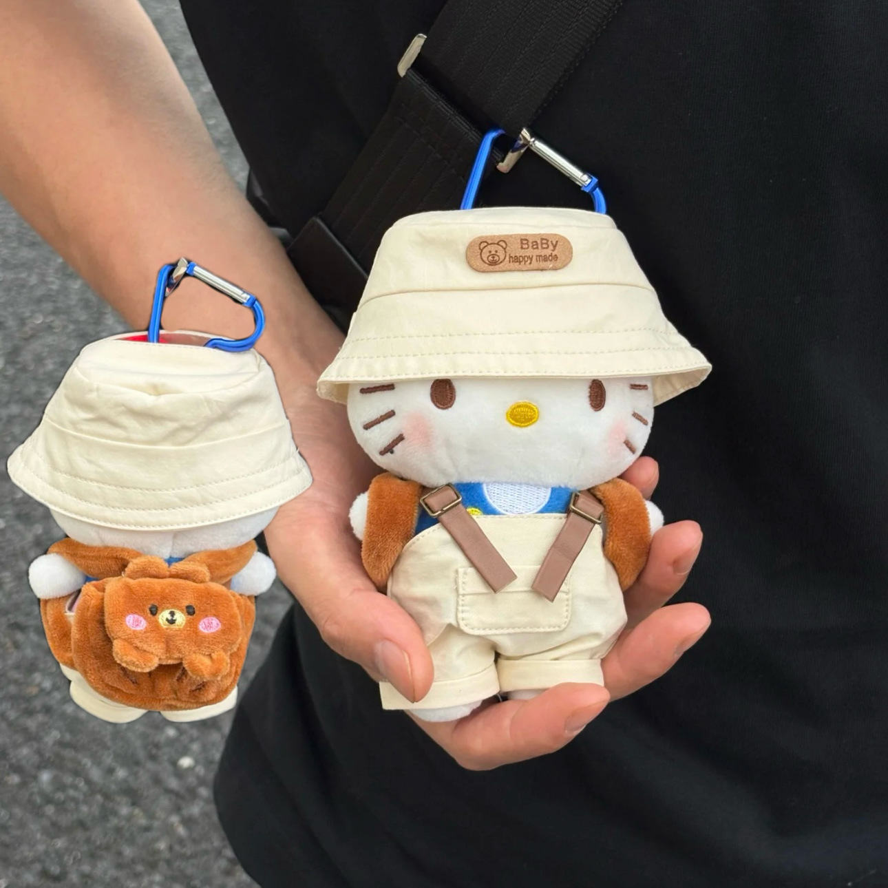 Genuino clásico KT Hello Kitty mochila bolso colgante dibujos animados lindo hellokitty llavero muñeca de felpa mujer