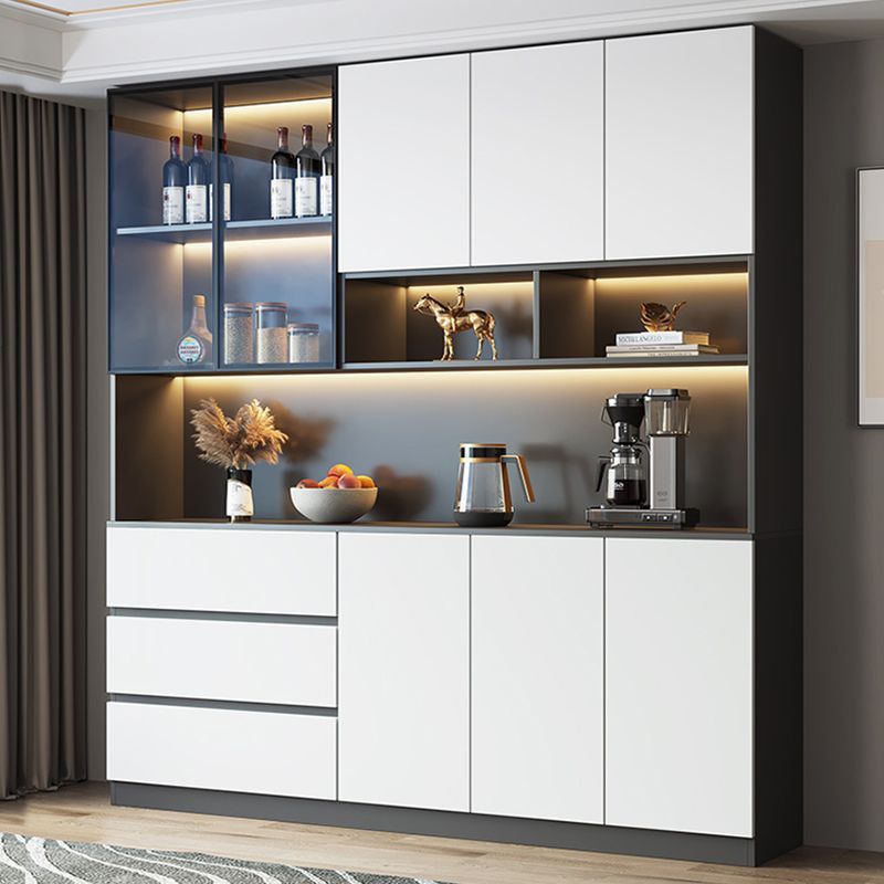 Sideboard High Cabinet Integrated Wall-Mounted Modern Simple Light Luxury Living Room Dining Room Home Tea Wine Cabinet Storage Storage Cabinet
