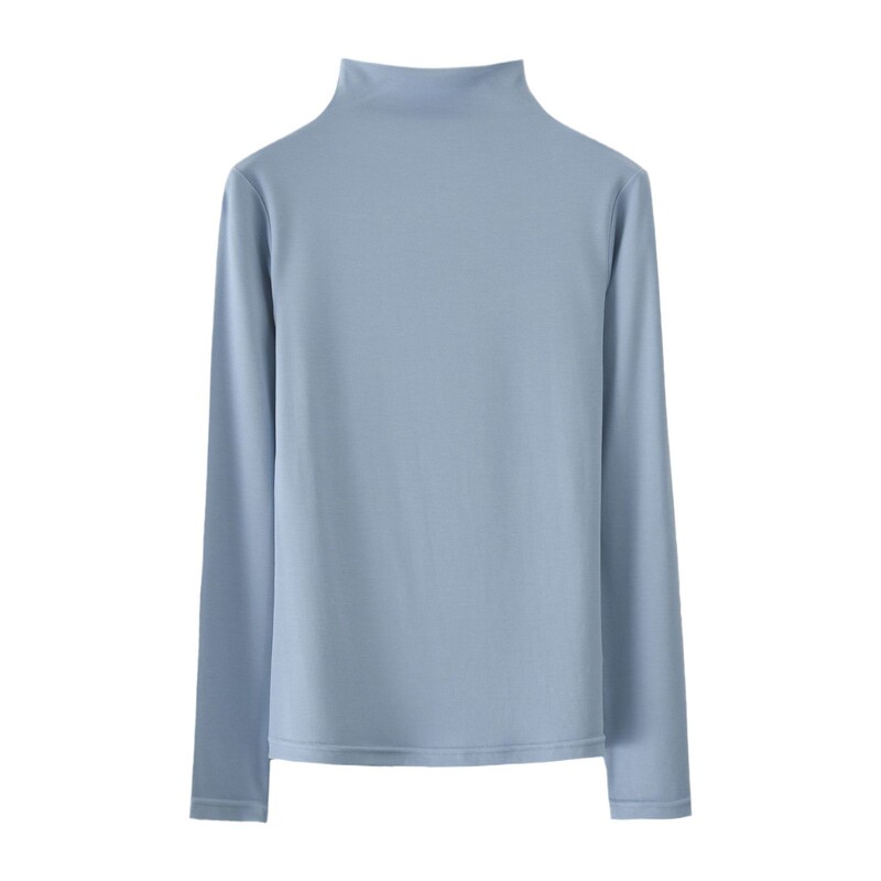 26 Spring and Autumn Lenzing Modal T-Shirt, High-Neck, Solid Color, Fashionable Long-Sleeve Base Layer, Versatile Half-High Collar