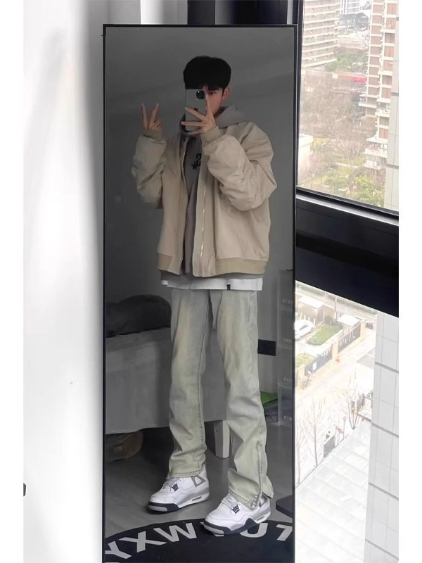 Ma1 Bomber Jacket Men's Short Cleanfit Jacket American Retro High Street Workwear Baseball Uniform