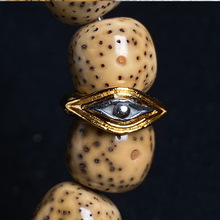 法眼金眼天眼佛眼卡环8K+925银藏银跑环文玩星月猴头百香椰蒂配饰