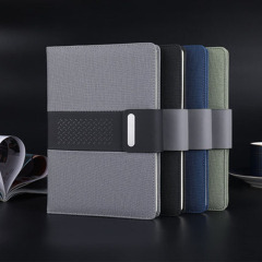 A5 Notebook Meeting Record Book B5 Retro Thick Soft Leather Cover with Pen Holder Work Notepad for Business