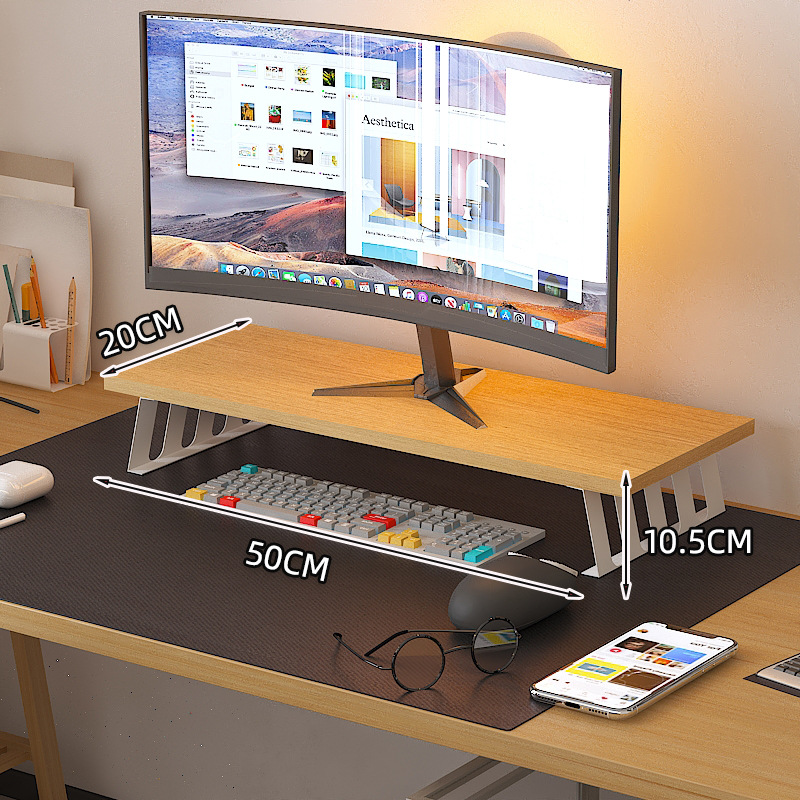 Estante de aumento de computadora Monitor de escritorio Pantalla de escritorio Soporte de pantalla Estante de almacenamiento de escritorio de oficina Estante