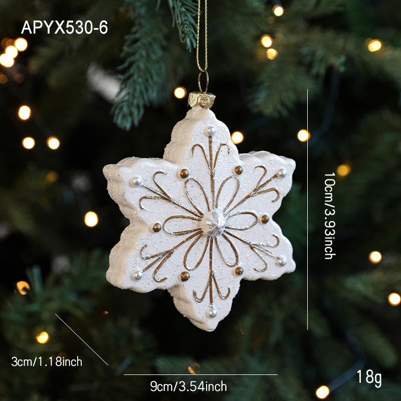 Nuevo plástico blanco verde flocos de nieve Santa colgante colgante árbol de Navidad colgante decoración suministros en stock