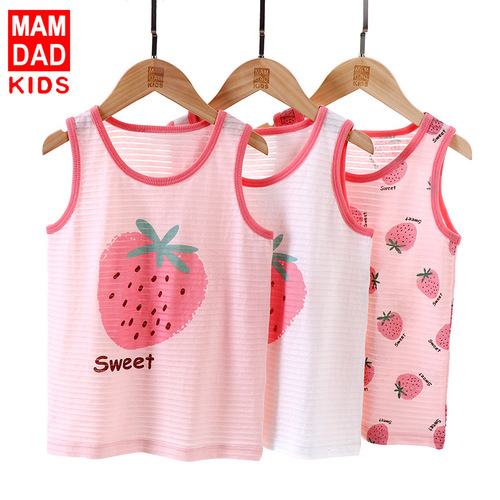 Children's bamboo cotton vest three-piece baby vest summer thin baby vest female baby bottoming top