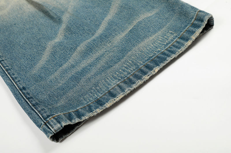 Vintage American Style High Waist Relaxed Fit Cat Whisker Distressed Jeans Comfortable Cotton Denim Pants for Men And Women_mkmklike.com